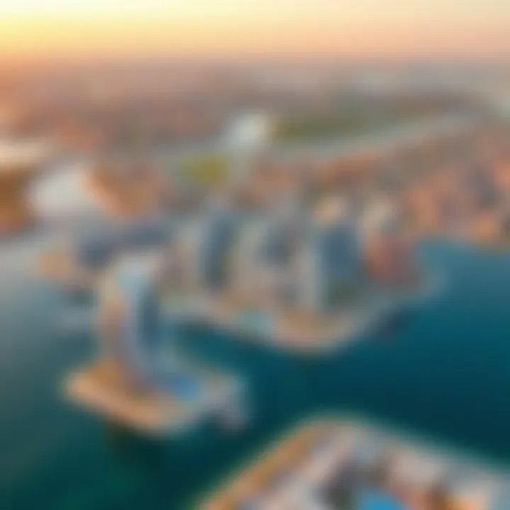 Aerial view of Reem Island showcasing its modern architecture and waterfront