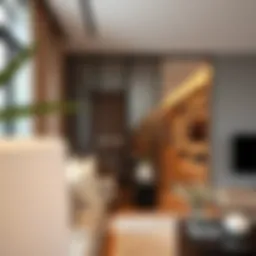 Stylish interior showcasing room partitioning