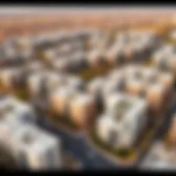 Aerial view of شارع مليحه showcasing modern developments