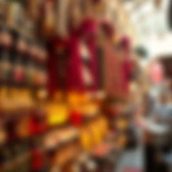 A bustling souk with an array of fragrant perfumes and incense
