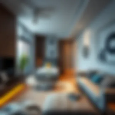 Contemporary studio flat interior design showcasing efficient use of space