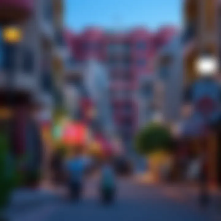 Lively Neighborhood Atmosphere in Dubai Vibrant neighborhood scene in Dubai