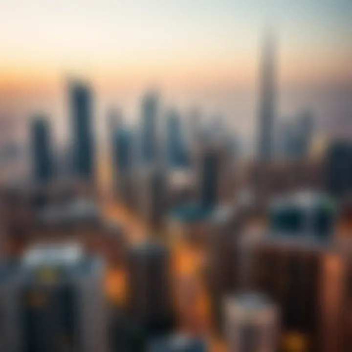 Dubai Skyline Featuring Studio Apartments Overview of Dubai skyline with studio apartments