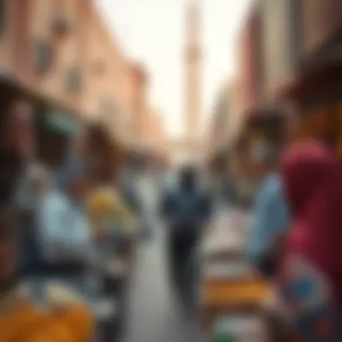 Community Engagement at Al Aweeri Market Local vendors engaging with customers highlighting the market's community aspect