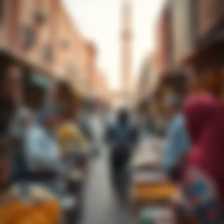 Community Engagement at Al Aweeri Market Local vendors engaging with customers highlighting the market's community aspect