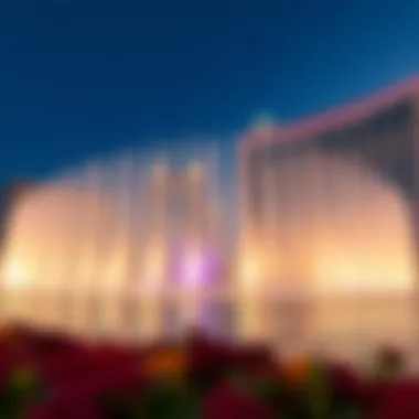 The Dubai Fountain Show Illuminated fountains at the Dubai Fountain display