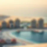 Panoramic view of Jumeirah Beach with luxurious resorts