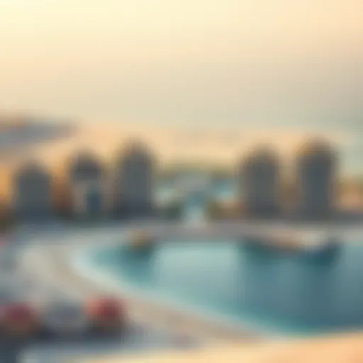 Panoramic view of Jumeirah Beach with luxurious resorts