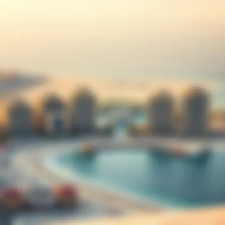 Panoramic view of Jumeirah Beach with luxurious resorts