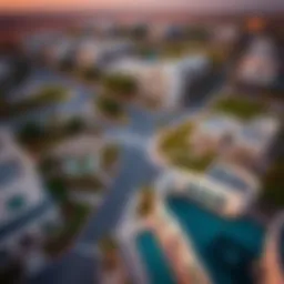Aerial view showcasing the lush landscapes and modern architecture of Mudon community