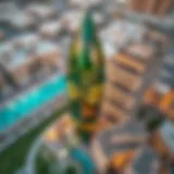 Stunning view of the Green Diamond building