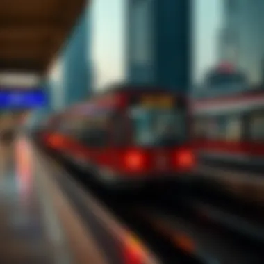 Modern Public Transport Near Metro Central Modern public transport system in Dubai near Metro Central