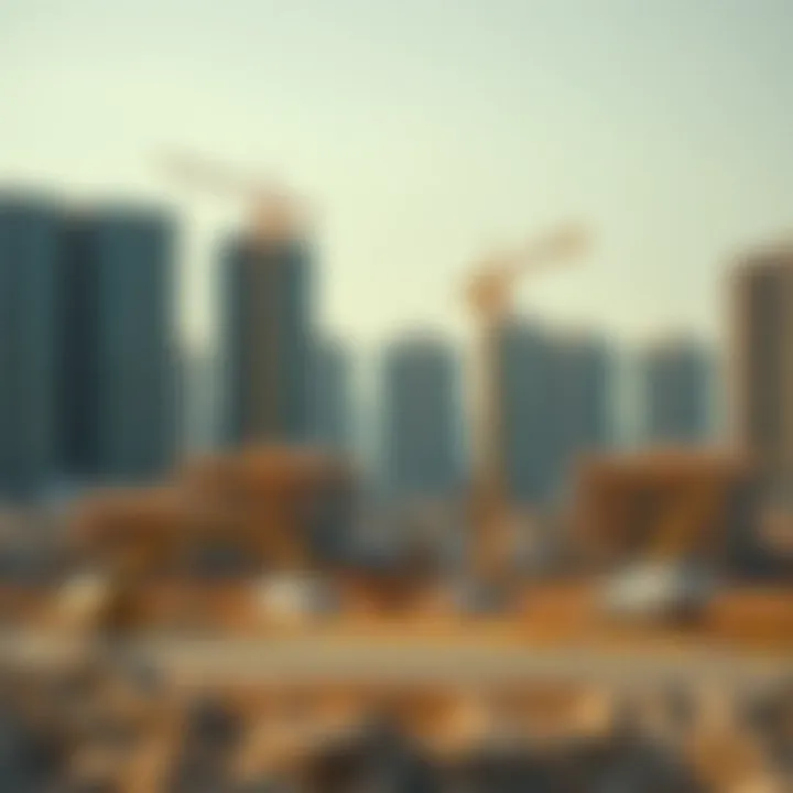 Construction site of a new development in South Dubai indicating growth