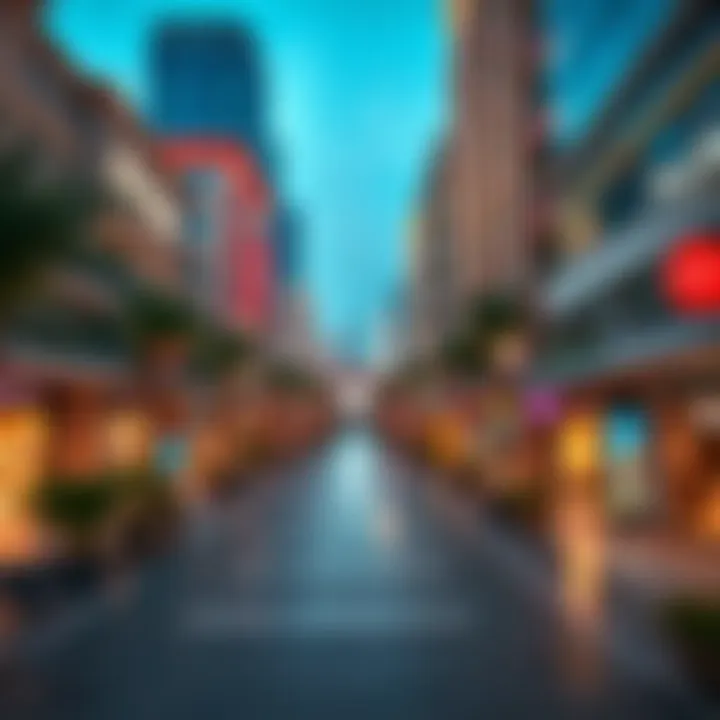 Vibrant shopping district in South Dubai reflecting lifestyle amenities