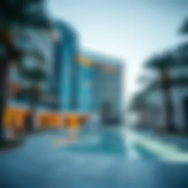 Stunning exterior view of SLS Hotel showcasing modern architecture