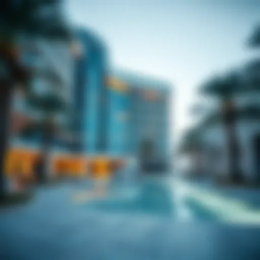 Stunning exterior view of SLS Hotel showcasing modern architecture