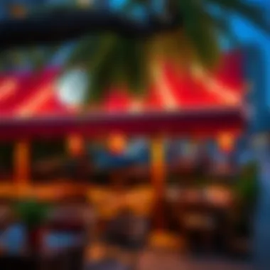 Casual Dining Spot in Dubai Marina Vibrant street-side café with diverse menu options