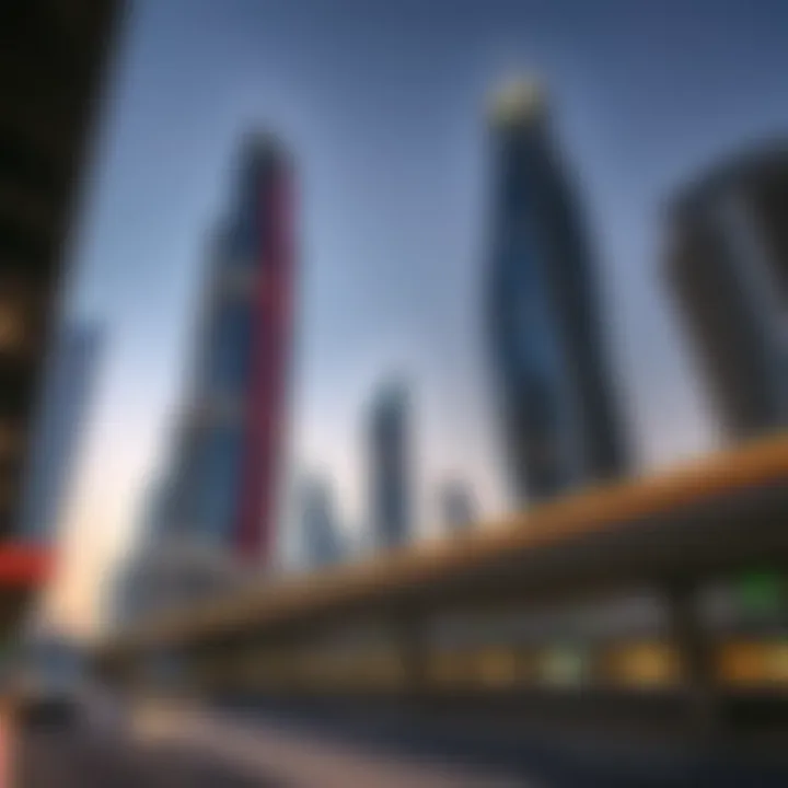 Skyscrapers Near Metro Red Line Stations Modern skyscrapers near the Metro Red Line stations
