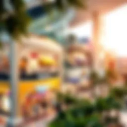 A vibrant view of the Sahara Centre showcasing diverse retail shops