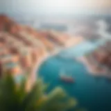 Aerial view of Wadi Dubai showcasing its unique architecture