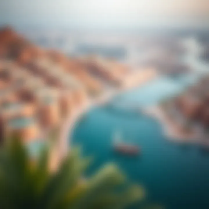 Aerial view of Wadi Dubai showcasing its unique architecture