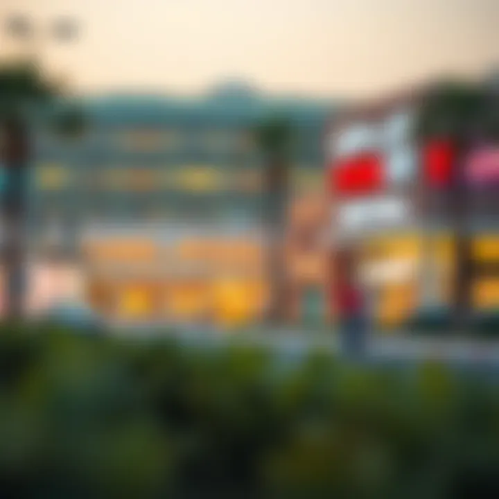 Surrounding amenities near Festival City Mall, including restaurants and parks