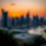 Stunning view of the Golden Mile skyline at sunset