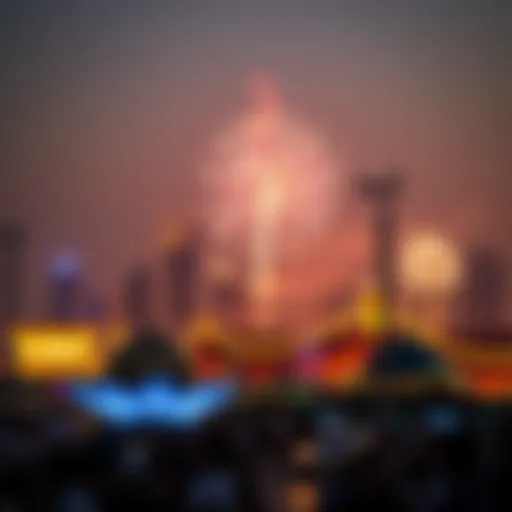 UAE skyline during a public holiday celebration