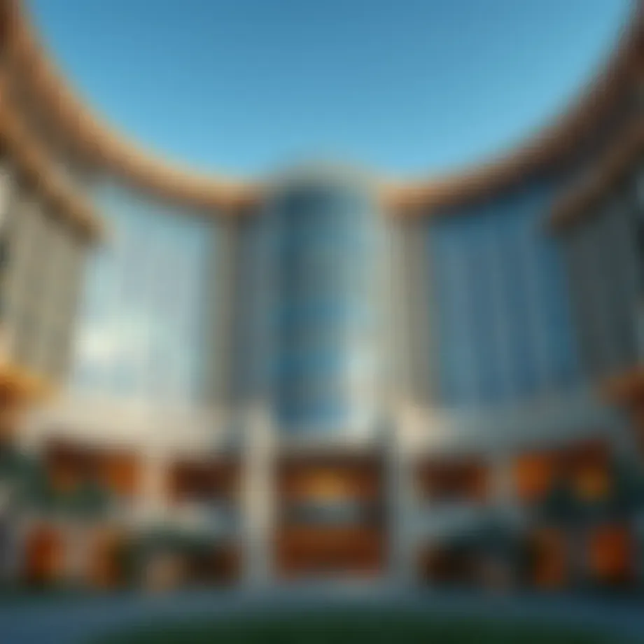Exterior view showcasing the unique architecture of Hyatt Galleria Dubai