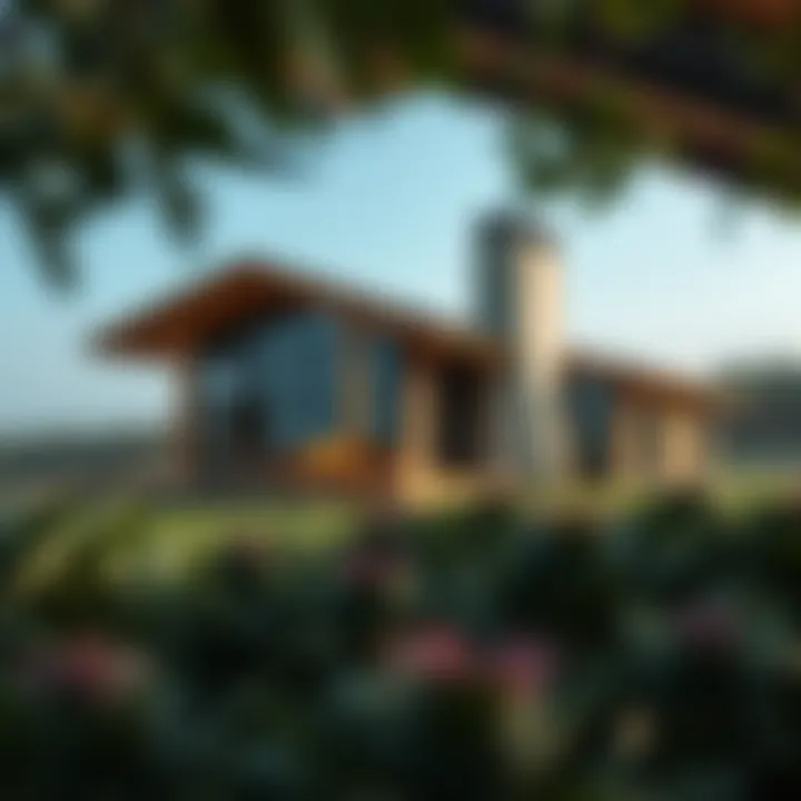 Sustainable Materials in Agricultural Home Design Sustainable materials used in agricultural home construction, highlighting eco-friendly design