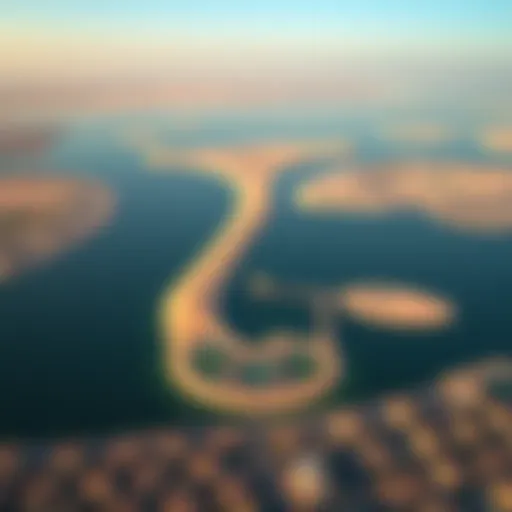 Aerial view of Jubail Island showcasing its pristine landscapes and development potential.