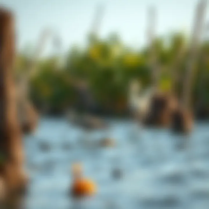 Wildlife thriving in the Eastern Mangroves, depicting the biodiversity supported by this ecosystem