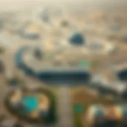 Aerial view of Masdar City showcasing its unique layout