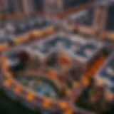 Aerial view of Montrell by Azizi showcasing its architectural elegance