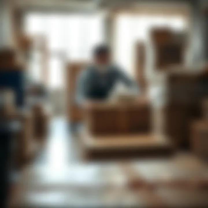 A professional mover carefully packing sensitive items