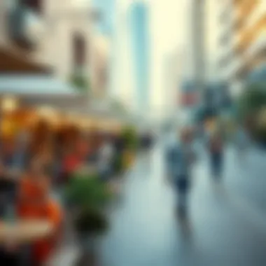 Vibrant community spaces in downtown Dubai, highlighting social life