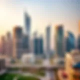 Stunning skyline view of downtown Dubai showcasing modern architecture