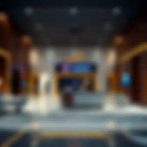 Banking office interior showcasing modern design