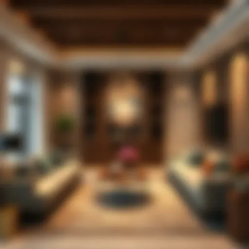 A cozy family room in Burjuman showcasing modern decor