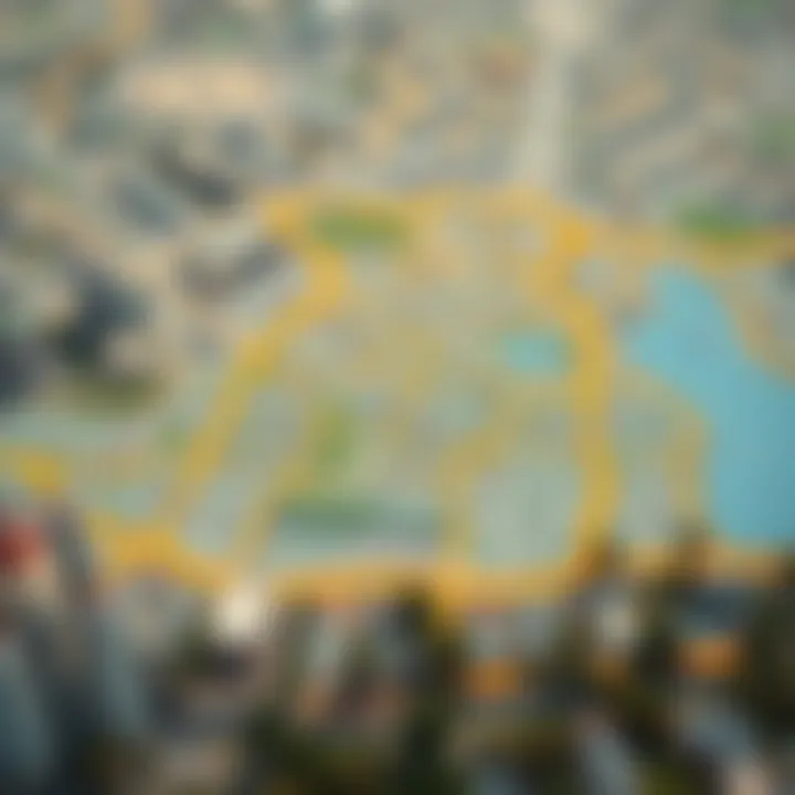 A map highlighting key areas for expatriates in Dubai