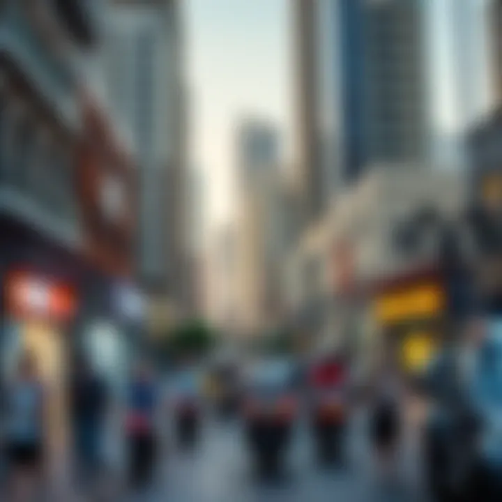 A bustling community scene in Dubai Marina
