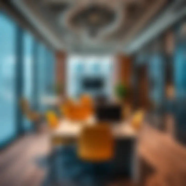 Modern office interiors showcasing a vibrant workspace
