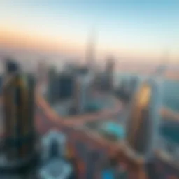 Aerial view of Dubai's skyline showcasing luxury properties