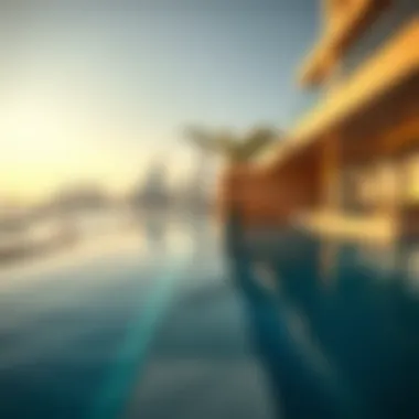 Stunning Infinity Pool at One Palm Jumeirah Infinity pool overlooking the Dubai skyline at One Palm Jumeirah