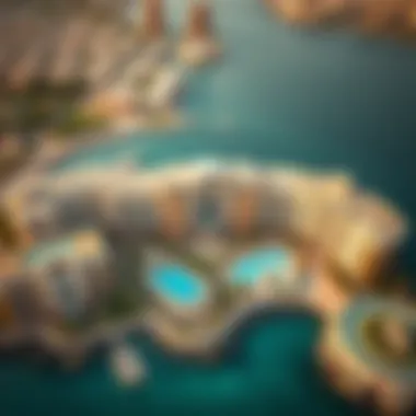 Aerial View of Portofino Dubai Aerial view of Portofino Dubai showcasing its architectural brilliance