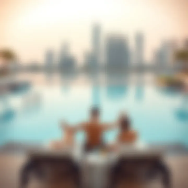 Relaxation by the Pool at Radisson Blu Marina Dubai Beautifully designed outdoor pool area with city skyline