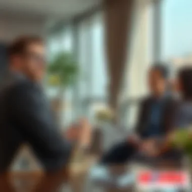 Real Estate Consultation Real estate agent discussing property options with clients