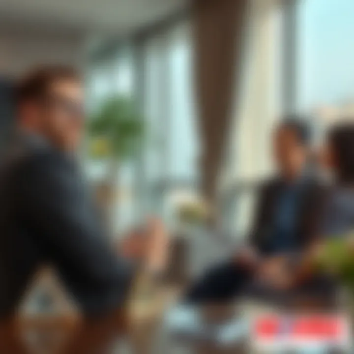 Real Estate Consultation Real estate agent discussing property options with clients