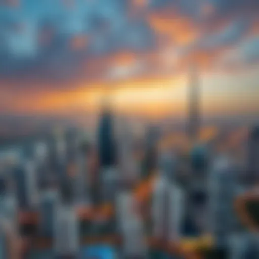 Aerial view of Dubai's skyline showcasing luxury properties