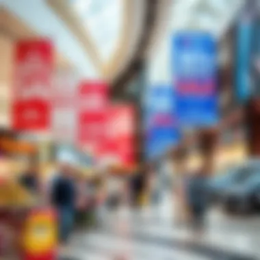Seasonal Sales Strategies Seasonal sale banners and displays in a retail space